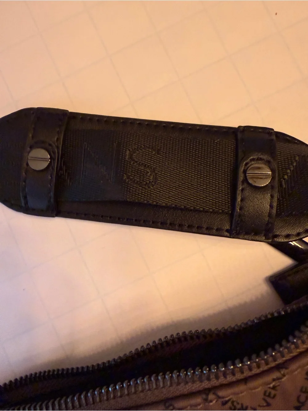 Versace Brown and Black Monogram Messenger Bag